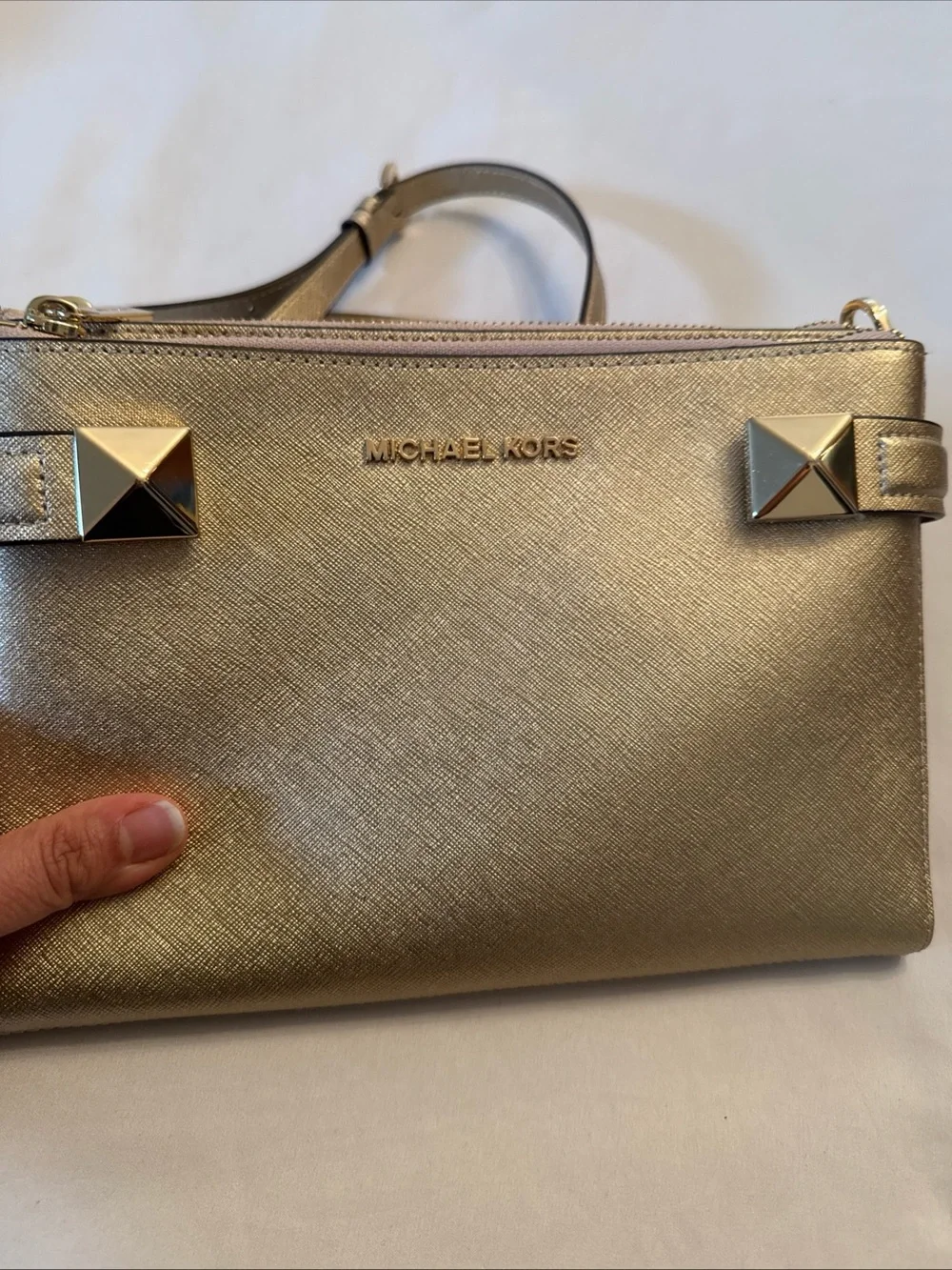 Michael Kors Metallic Gold Crossbody with Chain Strap